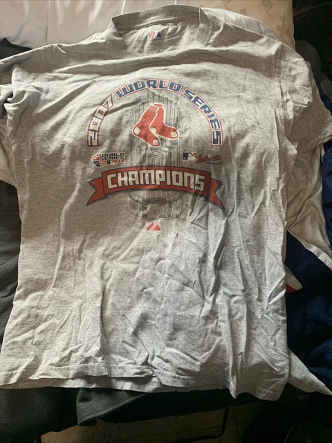 Majestic Boston Red Sox 2007 World Series Champions Shirt Mens Large Gray MLB