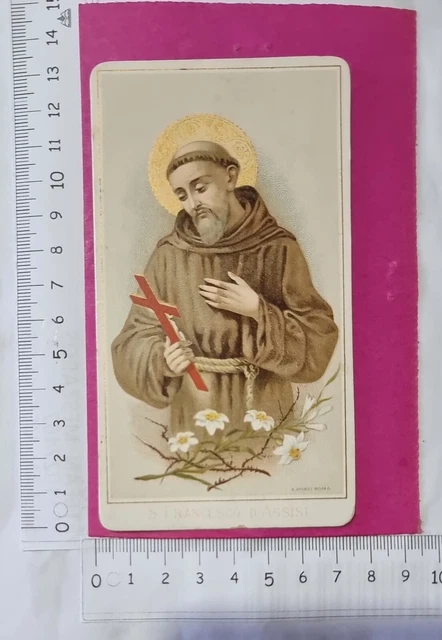 6740 - Santino Holy Card Cromolito San Francesco D Assisi Originale