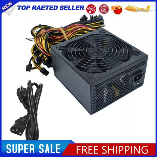 ATX 1800W Miner Power Supply with Cable Support 8 Graphics Card 220V BTC Power