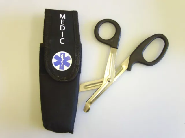 Medic  Tuff Cut  Scissor in Belt Pouch Staff of Life Symbol UK Seller