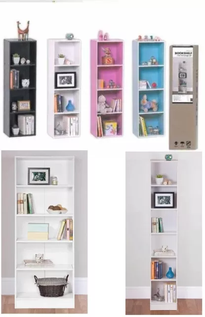 3, 4 Tiers Bookshelf Bookcase Stand Free Shelf Shelves Storage Display Unit Wood