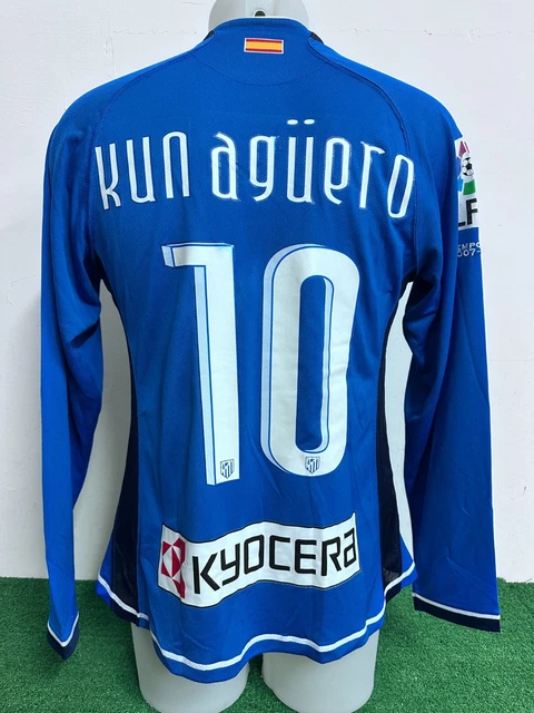 MAGLIA ATLETICO MADRID Aguero Match Worn Issue Shirt Camiseta 2008