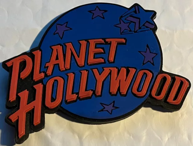 Planet Hollywood  1990s PVC Rubber MAGNET Red/Blue Classic PH GLOBE LOGO - New