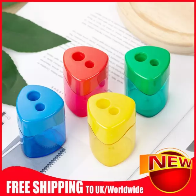 12pcs Crayon Sharpener Multi-Color Double Hole Sharpener Versatile for Students