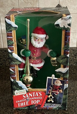 VINTAGE MR. CHRISTMAS Santa's Lighted Animated Tree Top Santa Claus
