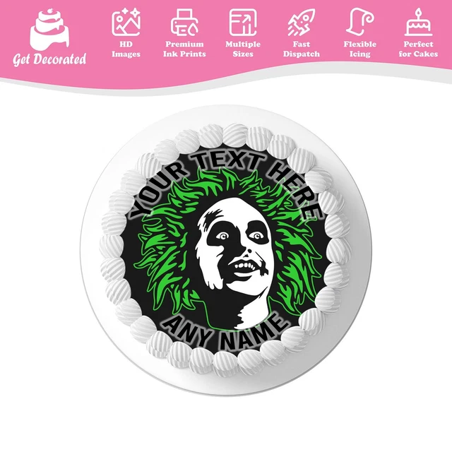 BEETLEJUICE THEMED PERSONALISED Cake Icing Topper Edible Cupcake ...