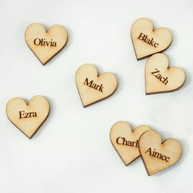 Wooden Personalised Engraved Hearts Family Tree Wedding Guestbook  Rustic Mini