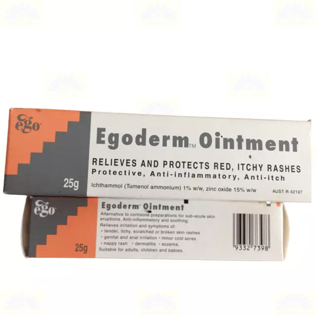 1 X Egoderm Ointment 25g Reduce Red Itchy Rashes Eczema Dermatitis Fast Ship