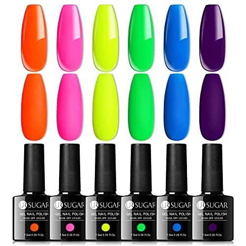 UR SUGAR Vernis Semi Permanent Fluo Vernis à Ongles Néon Jaune Blue Rouge Flu...