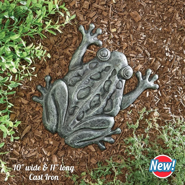 Antique Cast Iron Frog Stepping Stone Animal Garden Path Patio Yard Pond Decor