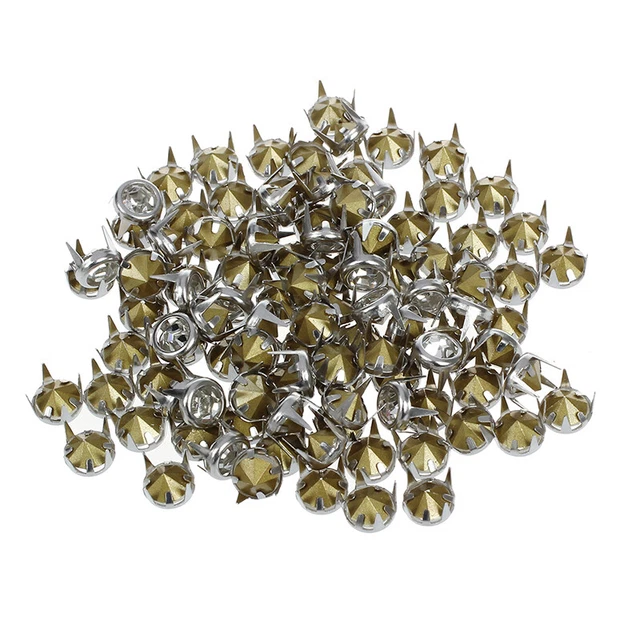 100x 7mm Metall Strass Nieten Silver Ziernieten Rundnieten Strassnieten N7A5