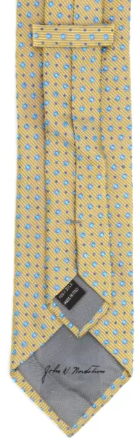 John W. Nordstrom Mens Yellow Blue Dots Geometric Silk Tie L16432 2