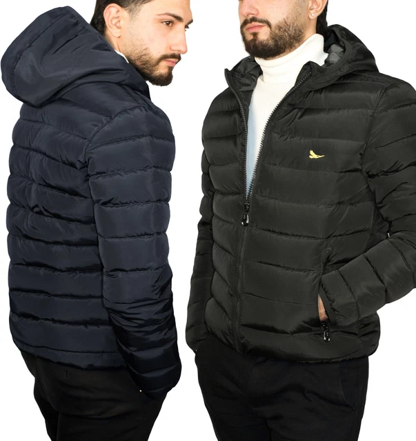 Giubbotto Uomo Piumino con Cappuccio Giubbino Invernale M L XL XXL XXXL Nero Blu
