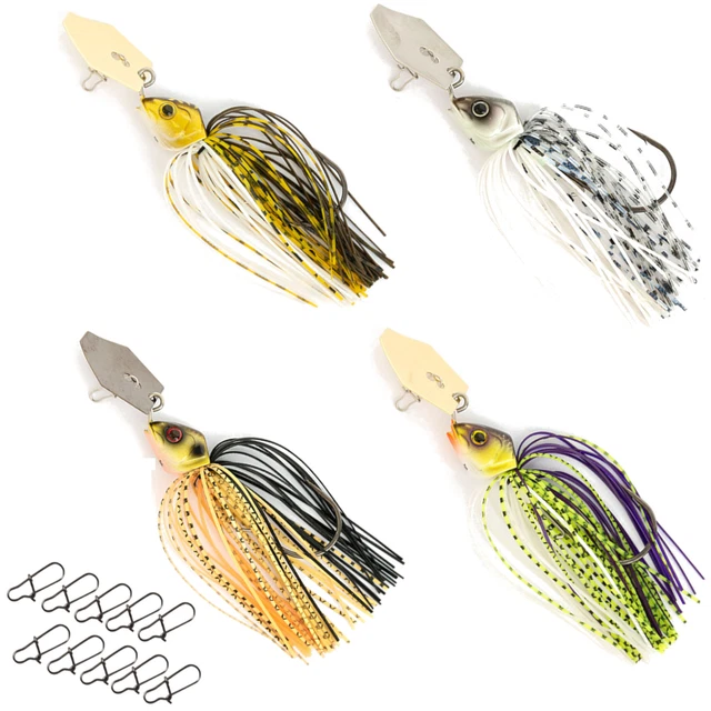 Neptunmaster Set - 4 Fox Rage Bladed Jig 12g + 10 Snaps - Kunstköder Set, Köder