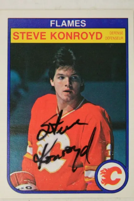 Steve Konroyd Calgary Flames Signed 1982-83 OPC O Pee Chee #48 Autographed Card