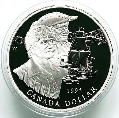 1995 Canada Proof Silver Dollar 325th Anniv. of Hudson's Bay Co. w/ Box & COA