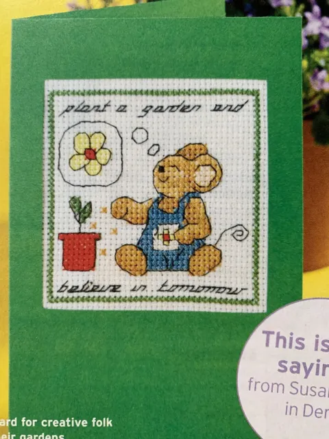 Stitcher’s Sayings Plant A Garden Lucie Heaton Cute Mouse Cross stitch chart