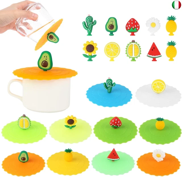 Coperchi In Silicone Per Tazze - Confezione Da 6 Pezzi Colorati - Riutilizzabili, Anti-polvere E Antiforatura - Per Tazze Da Caffè, Tè E Bevande Calde - 5