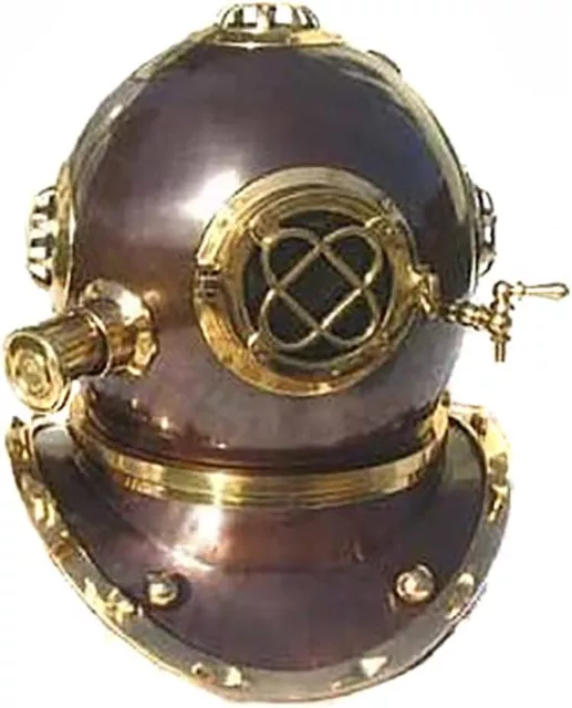 Antique Full Size Antique Reproduction U.S. Navy Mark V Brass Diving Helmet