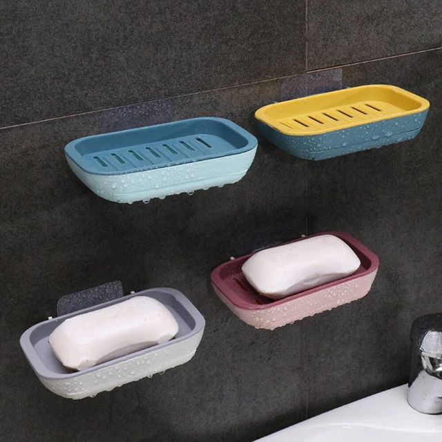 Drawer Soap Dish Box Holder Draining Storage Tray Bath Shower Case Bathroom Acc