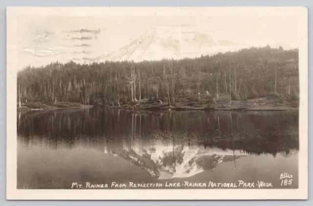 Vtg Post Card- RPPC-Mt. Rainer State Park from Reflection Lake- B21