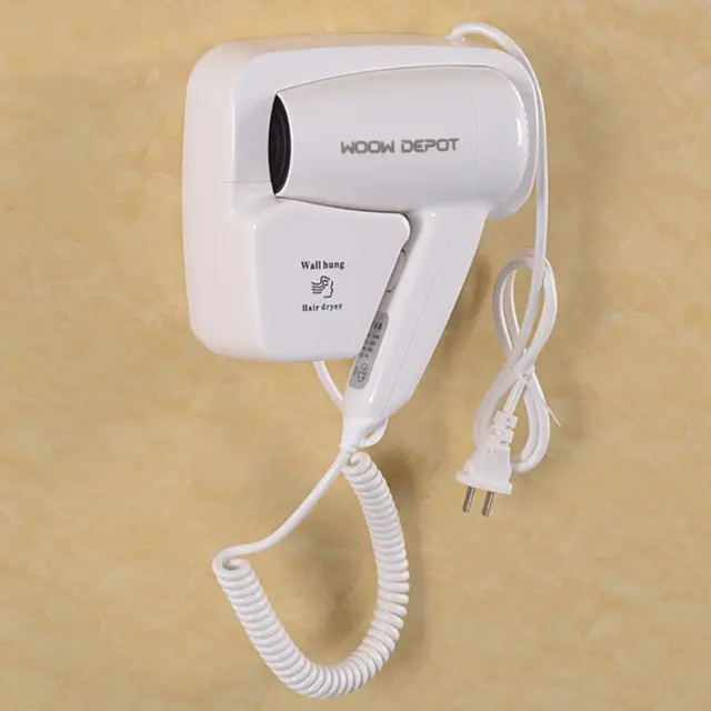 1200W Wall Mounted Hair Dryer 2-Speed Hanging Blow Dryer with Holder for Hotel