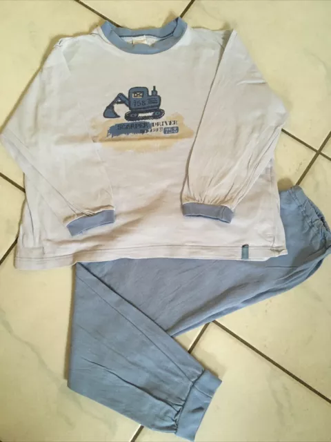 SANETTA Schlafanzug - BAGGER - Bau-Fahrzeug - Baustelle - Pyjama Gr.128 *NP33€*