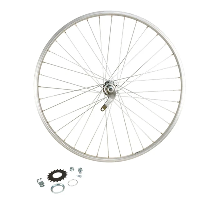 Roue Arrière Vélo Urbain 650 X 35B – Jante Alu Argent, Axe Plein, VELOX – Neuf