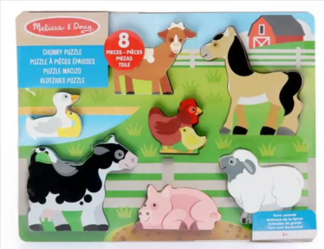 Melissa & Doug Ferme Animaux 8 Pièce Gros Puzzle