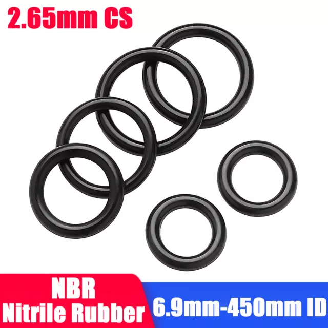 2.65mm Cross Section O Rings NBR Nitrile Rubber 6.9-450mm ID Oil Resistant Seals