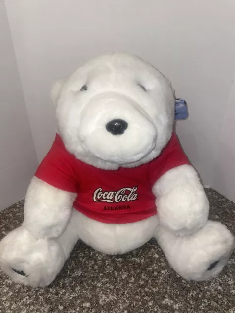 Coca-Cola Atlanta Plush 1998 Polar Bear Toy with Tags Large AWESOME TOY