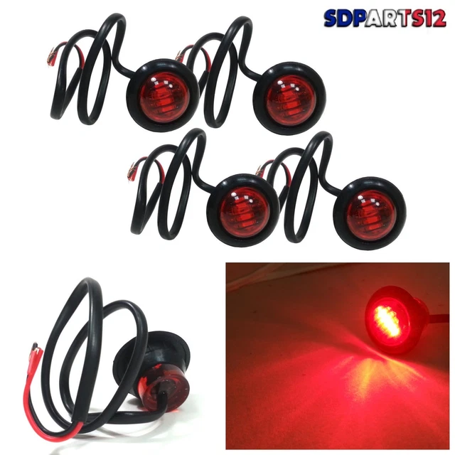 2 Feux De Gabarit LED 24V Tricolore (rouge/blanc/orange) - Universel Pour Camion, Caravane, Fourgon, Remorque (ABS Antichoc)