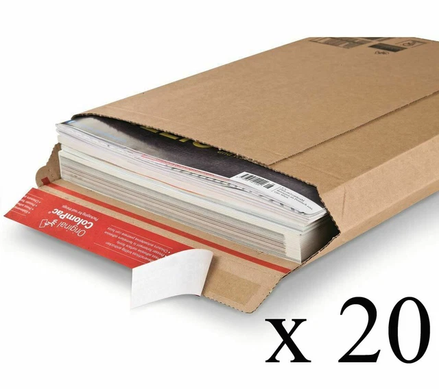 20 x A4+ Premium Rigid Cardboard Expanding Envelopes 235 x 340 x 35mm A4 LL