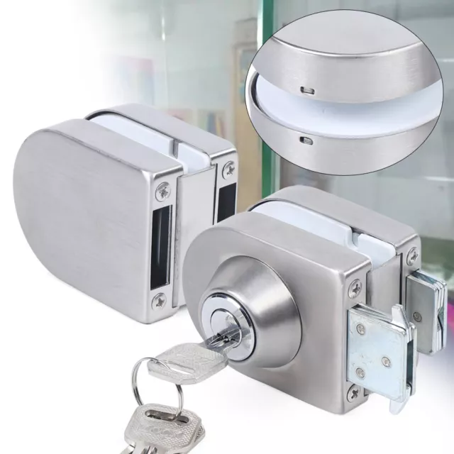 Stainless Steel Frameless Glass Door Lock For 10-12mm Thickness Double Door