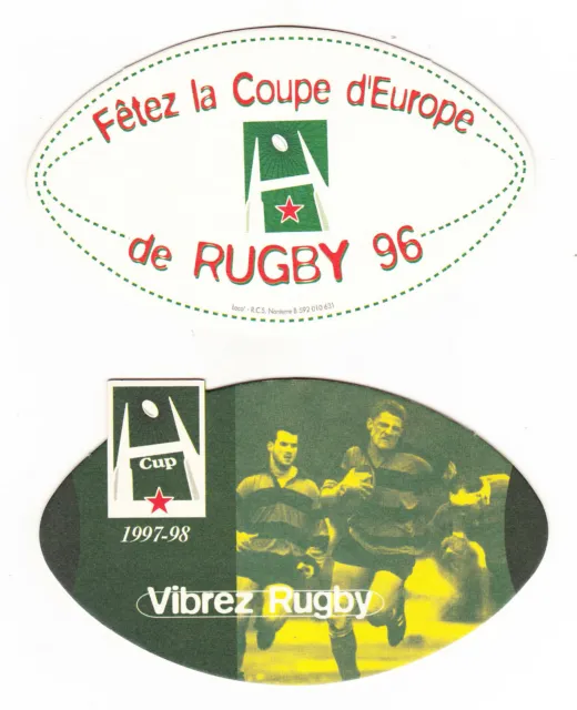 2 Sous-Bocks Heineken Cup Rugby H.cup 1996 + 1997 / 1998