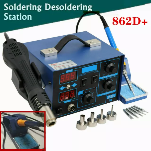 700W Smd Soldering Desoldering Rework Station Soldering Iron Hot Air Gun 2-In-1