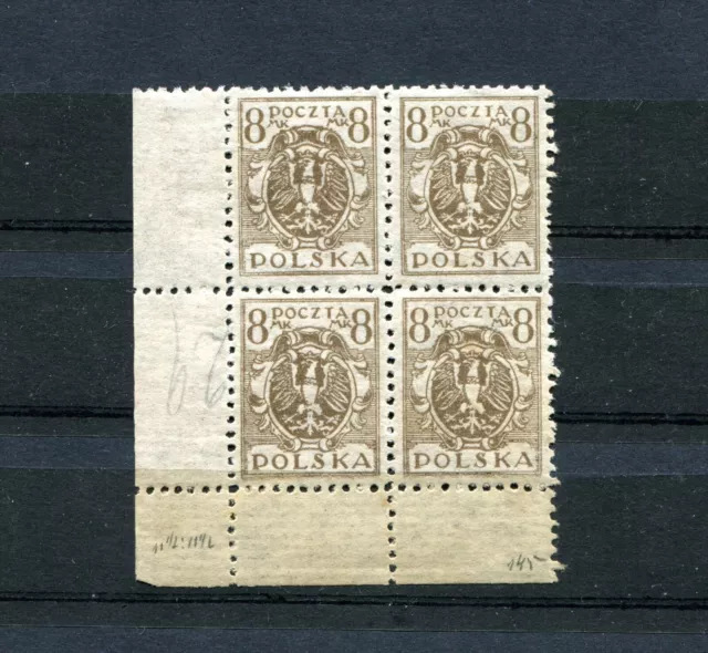 Briefmarken, Polen, Polska, Adler, 4 er Block, Fi.119, 1920, ungebraucht