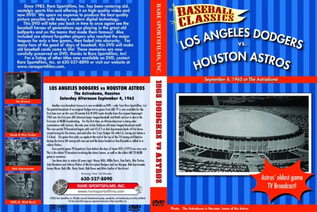 Oldest Astros TV game is 1965 vs Dodgers at the Astrodome now on DVD!