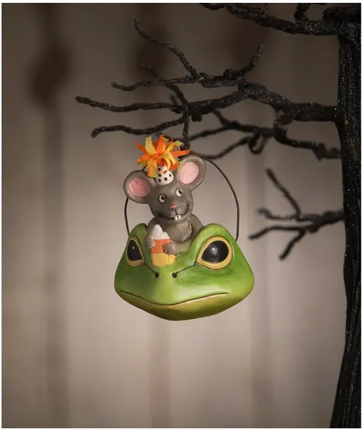 Bethany Lowe Halloween Party Mouse In Frog Ornament New 2022 TD1191