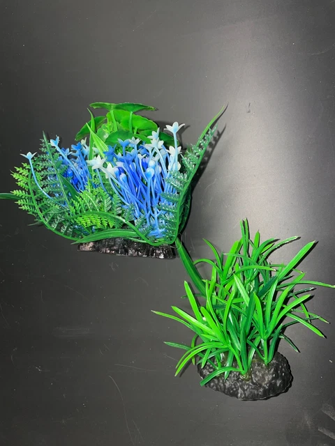 PREMIUM Small Artificial Aquarium Plants - Set of 2 - Aquatics Safe