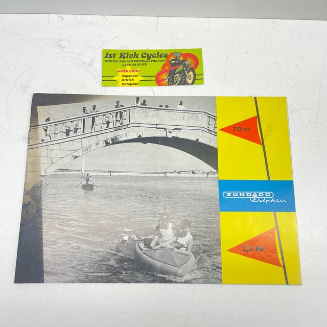 VINTAGE ZUNDAPP DELPHIN OUTBOARD MOTOR Dealership Advertising Brochure