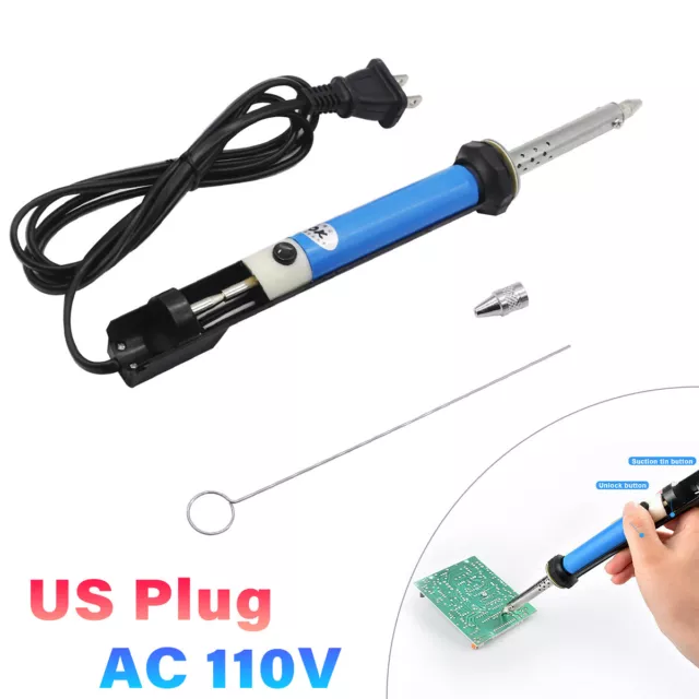 Electric Vacuum Solder Sucker Desoldering Suction Pump Iron Gun Drill Rod Tool