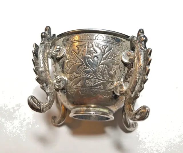 Small Antique Silver DRAGON Vase 2 1/4" 24g Tibetan Chinese Possibly