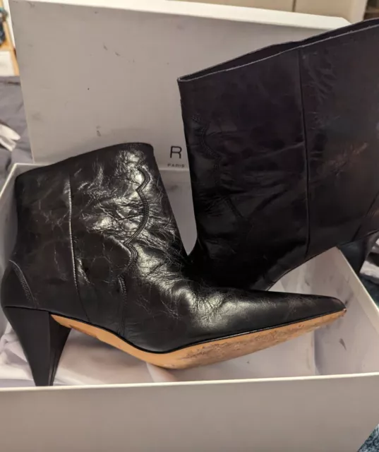 AMAZING IRO Black Leather Ankle Boots NWT AND BOX MSRP 660$