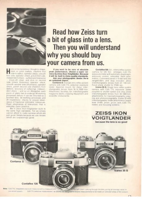 Zeiss Ikon Machine Camera Contarex S Contaflex 126 Icarex 1969 Advertising'