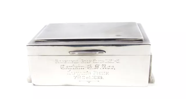 Art Deco Sterling Silver Cigarette Box Walker & Hall Engraved 1933