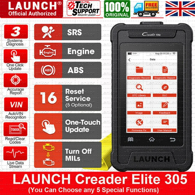 LAUNCH SCANNER X431 Creader Elite CRE305 OBD2 Code Reader Injector