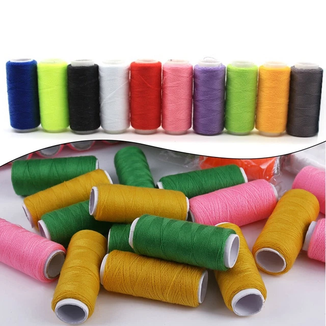 Swpeet Lot de 10 fils à coudre en polyester - 914,4 m - 2 couleurs