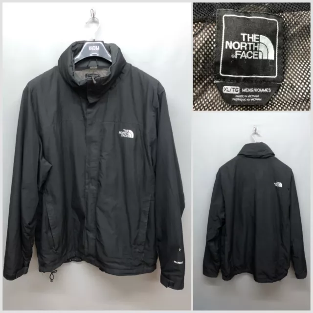 The North Face Men's Black Hooded Jacket XL Lightweight Waterproof Zip Pockets