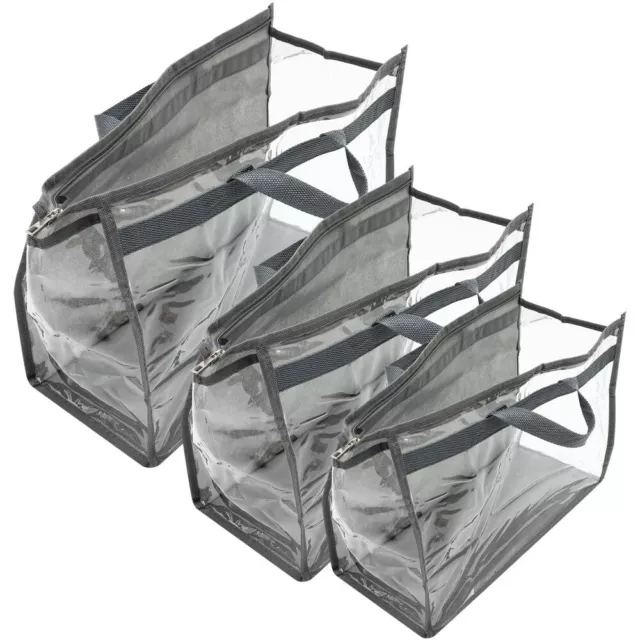 3 piezas Organizadores de bolso transparente para libro de bolsillo PVC cubierta antipolvo sello para mujer